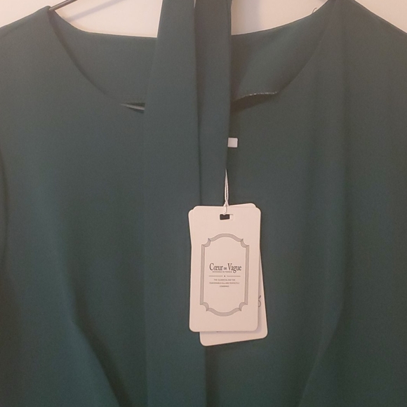 Green Belted Sheath Dress - Picture 2 of 5